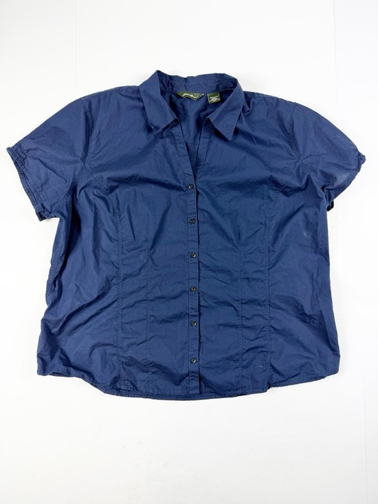 Eddie Bauer Tops - Eddie Bauer Navy‎ Button-Up Short Sleeve Shirt